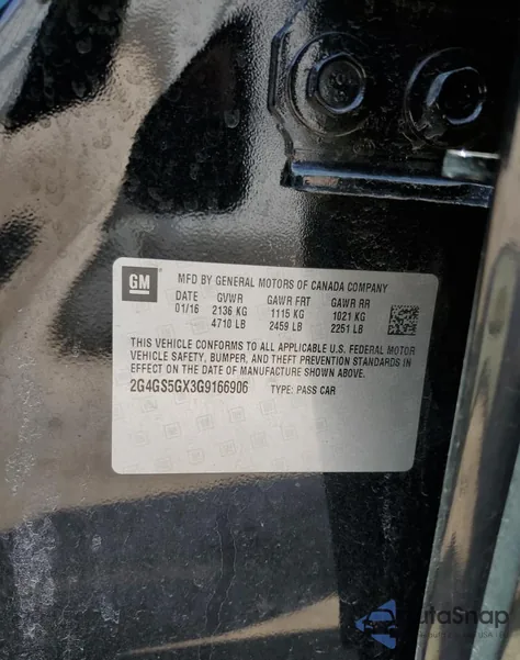 2016 Buick Regal Turbo Premium Ii from USA, damaged, VIN 2G4GS5GX3G9166906